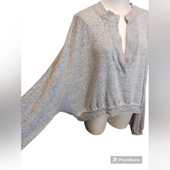 Earthbound Oversize V Neck Sweater Long Sleeve Gray Grey Size Large - Picture 8 of 10